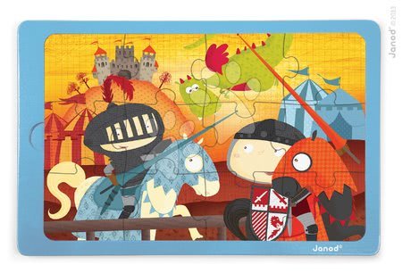 Puzzle pro nejmenší - Dřevěné puzzle pro nejmenší Knight Arthur battle Janod - 1