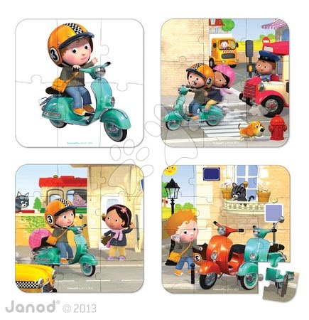 Dětské puzzle do 100 dílků - Puzzle Walterův skútr Janod - 1