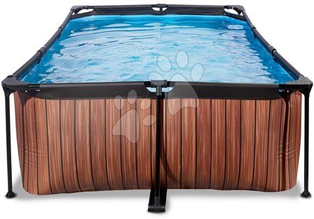 Obdélníkové bazény  - Bazén s filtrací Wood pool Exit Toys - 1