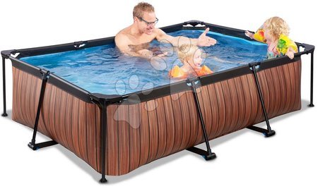 Obdélníkové bazény  - Bazén s filtrací Wood pool Exit Toys - 3