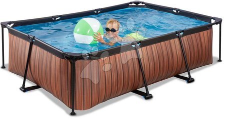 Obdélníkové bazény  - Bazén s filtrací Wood pool Exit Toys - 4