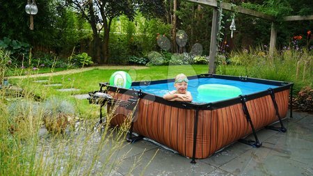 Obdélníkové bazény  - Bazén s filtrací Wood pool Exit Toys - 1