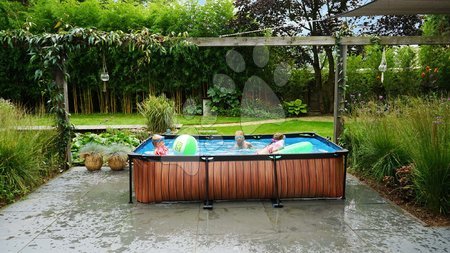 Obdélníkové bazény  - Bazén s filtrací Wood pool Exit Toys - 3