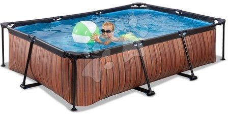 Obdélníkové bazény  - Bazén s filtrací Wood pool Exit Toys - 7