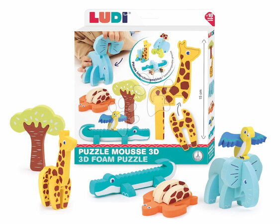 Pěnové puzzle - Pěnové puzzle 3D Zvířátka 3D Foam Puzzle Ludi - 9