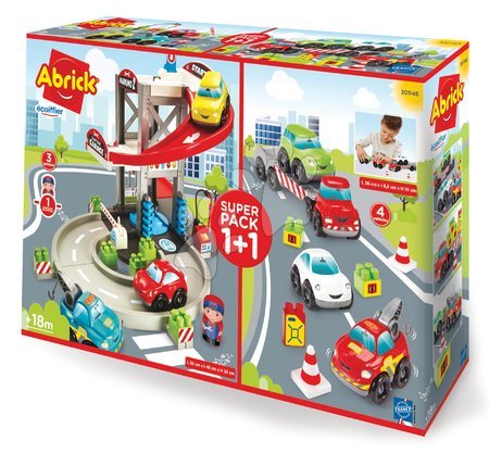 Jocuri de construit - Joc de construit Abrick garaj supraetajat cu camion Fast Car Écoiffier_1