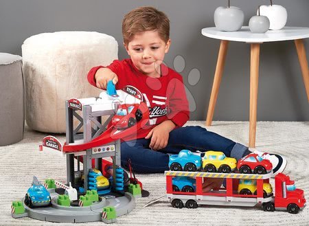 Jocuri de construit - Joc de construit garaj supraetajat cu camion Abrick Ecoiffier cu 9 mașinuțe pliabile și figurină de la 18 luni_1