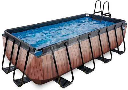 Jucării pentru copilași de la 6 la 9 ani - Piscină cu filtrare Wood pool brown Exit Toys 