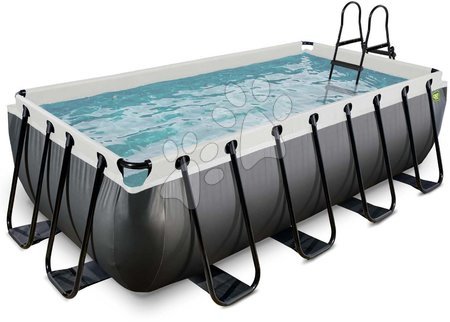 Schwimmbecken und Zubehör - EXIT Black Leather Pool 400x200x100cm mit Filterpumpe - schwarz