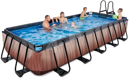 Obdélníkové bazény  - Bazén s pískovou filtrací Wood pool Exit Toys_1