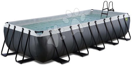Bazény obdĺžnikové - Bazén s pieskovou filtráciou Black Leather pool Exit Toys