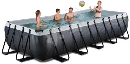 Schwimmbecken- rechteckig - EXIT Black Leather Pool 540x250x100cm mit Sandfilterpumpe - schwarz_1