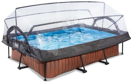 Spielzeuge und Spiele für den Garten | Seite 21 - EXIT Wood Pool 220x150x65cm mit Filterpumpe und Abdeckung - braun