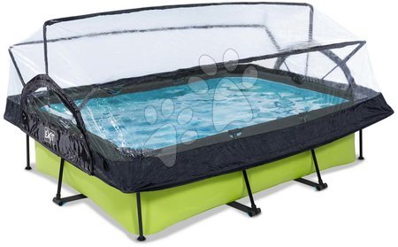 Obdélníkové bazény  - Bazén s krytem a filtrací Lime pool Exit Toys