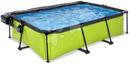 Baseny prostokątne - Basen z dachem i filtracją Lime pool Exit Toys  - 3