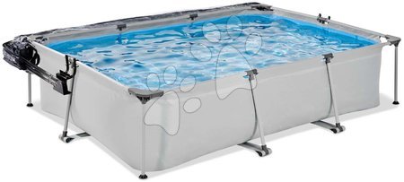 Obdélníkové bazény  - Bazén s krytem a filtrací Soft Grey pool Exit Toys - 2
