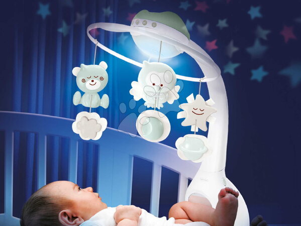 Giostrine culla - Carillon musicale 3in1 con proiettore Infantino Projector Musical Mobile Sage sopra il lettino_1