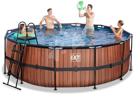 Igračke za djecu od 6 do 9 godina - Bazén s filtráciou Wood pool brown Exit Toys _1