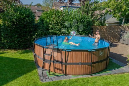 Jucării pentru copilași de la 6 la 9 ani - Piscină cu filtrare Wood pool brown Exit Toys _1