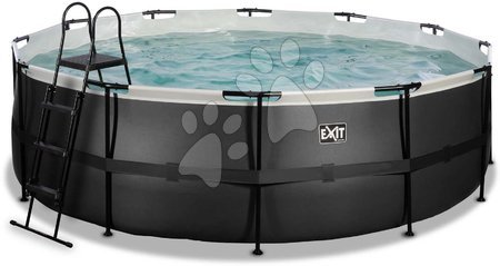 Schwimmbecken und Zubehör - EXIT Black Leather Pool ø450x122cm mit Filterpumpe - schwarz