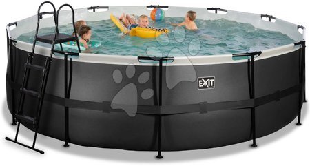 Schwimmbecken rund - EXIT Black Leather Pool ø450x122cm mit Filterpumpe - schwarz_1