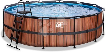 Schwimmbecken und Zubehör - EXIT Wood Pool ø488x122cm mit Filterpumpe - braun