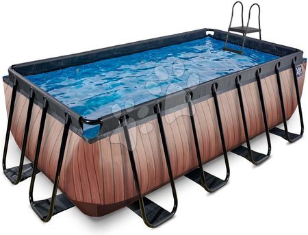 Schwimmbecken und Zubehör - EXIT Wood Pool 400x200x122cm mit Filterpumpe - braun