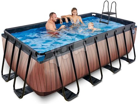 Jucării pentru copilași de la 6 la 9 ani - Piscină cu filtrare Wood pool brown Exit Toys_1