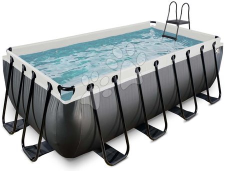 Schwimmbecken und Zubehör - EXIT Black Leather Pool 400x200x122cm mit Filterpumpe - schwarz