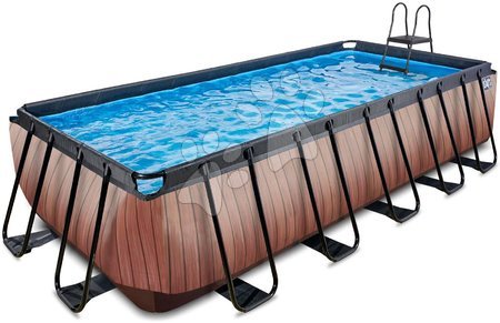 Hračky pro děti od 6 do 9 let - Bazén s filtrací Wood pool brown Exit Toys