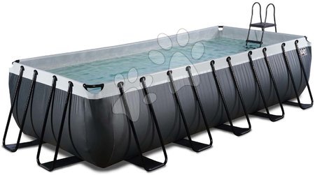 Schwimmbecken und Zubehör - EXIT Black Leather Pool 540x250x122cm mit Filterpumpe - schwarz