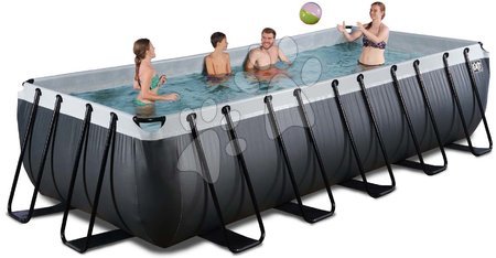 Schwimmbecken- rechteckig - EXIT Black Leather Pool 540x250x122cm mit Filterpumpe - schwarz_1