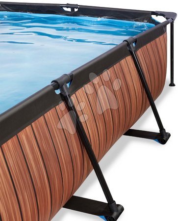 Obdélníkové bazény  - Bazén se stříškou a filtrací Wood pool Exit Toys - 5