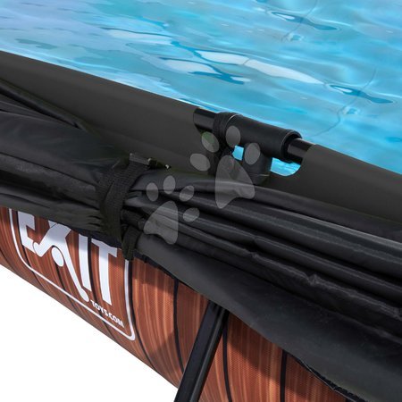 Obdélníkové bazény  - Bazén se stříškou a filtrací Wood pool Exit Toys - 6