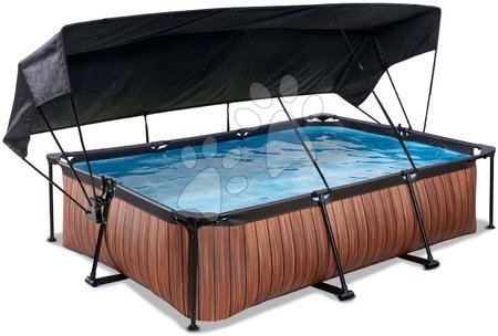 Hračky pre deti od 6 do 9 rokov - Bazén so strieškou a filtráciou Wood pool Exit Toys 