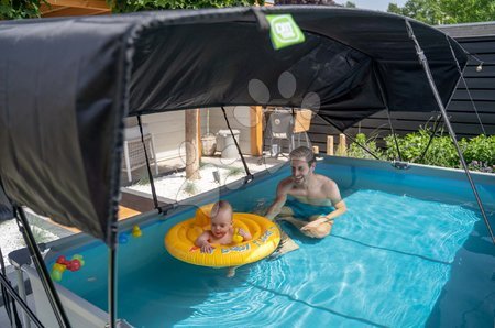 Rechteckbecken - Pool mit Überdachung und Soft Grey Pool Filter Exit Toys - 10