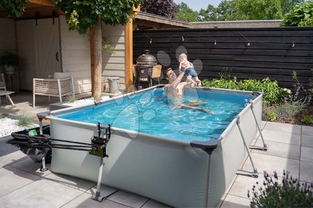 Rechteckbecken - Pool mit Überdachung und Soft Grey Pool Filter Exit Toys - 11