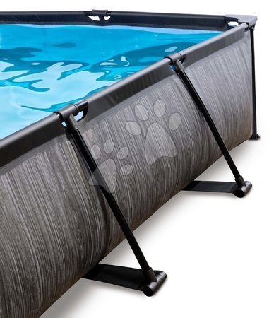 Schwimmbecken- rechteckig - Pool mit Dach und Filter Black Wood Pool Exit Toys - 4