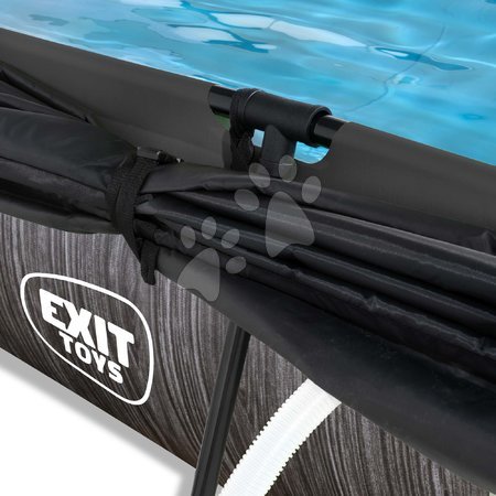 Schwimmbecken- rechteckig - Pool mit Dach und Filter Black Wood Pool Exit Toys - 5