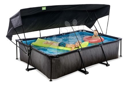 Schwimmbecken- rechteckig - Pool mit Dach und Filter Black Wood Pool Exit Toys - 6