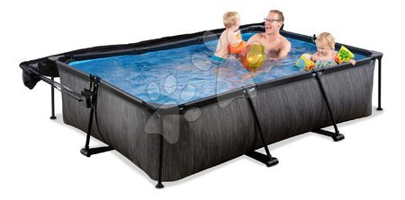 Schwimmbecken- rechteckig - Pool mit Dach und Filter Black Wood Pool Exit Toys - 7