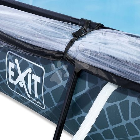 Obdélníkové bazény  - Bazén se stříškou krytem a filtrací Stone pool Exit Toys - 7
