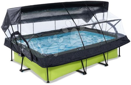 Obdélníkové bazény  - Bazén se stříškou krytem a filtrací Lime pool Exit Toys