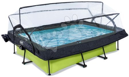 Obdélníkové bazény  - Bazén se stříškou krytem a filtrací Lime pool Exit Toys - 2