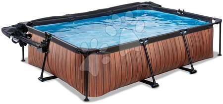 Obdélníkové bazény  - Bazén se stříškou krytem a filtrací Wood pool Exit Toys - 3