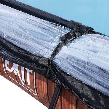 Obdélníkové bazény  - Bazén se stříškou krytem a filtrací Wood pool Exit Toys - 7