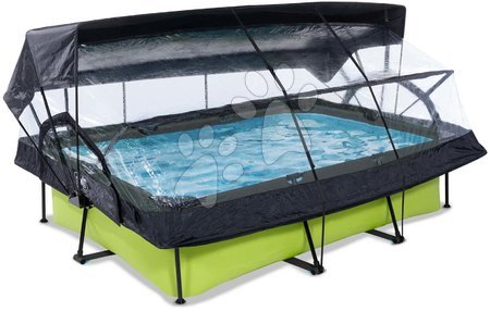 Obdélníkové bazény  - Bazén se stříškou krytem a filtrací Lime pool Exit Toys - 1