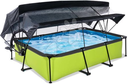 Obdélníkové bazény  - Bazén se stříškou krytem a filtrací Lime pool Exit Toys