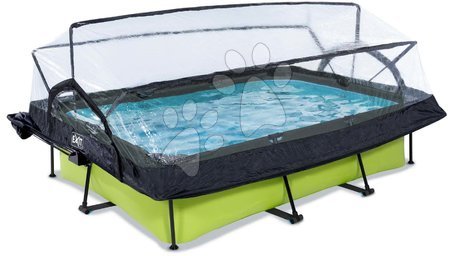 Obdélníkové bazény  - Bazén se stříškou krytem a filtrací Lime pool Exit Toys - 2