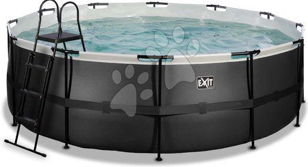 Bazény kruhové - Bazén s pieskovou filtráciou Black Leather pool Exit Toys 
